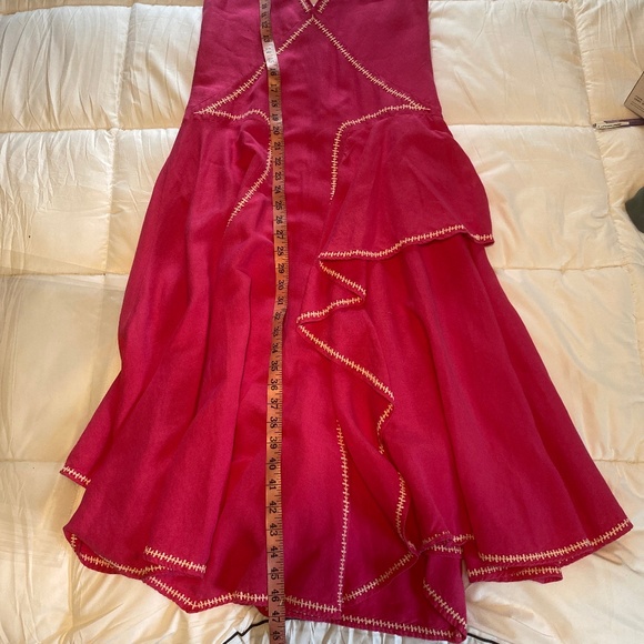 Esteban Cortazar Collective Pink Ruffle Accents Mid-Calf length Luxury Dress S - Picture 14 of 14